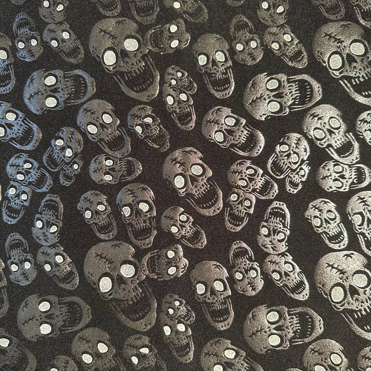 4-Way Skull Double Foil Print Stretch Nylon Fabric | Spandex Palace