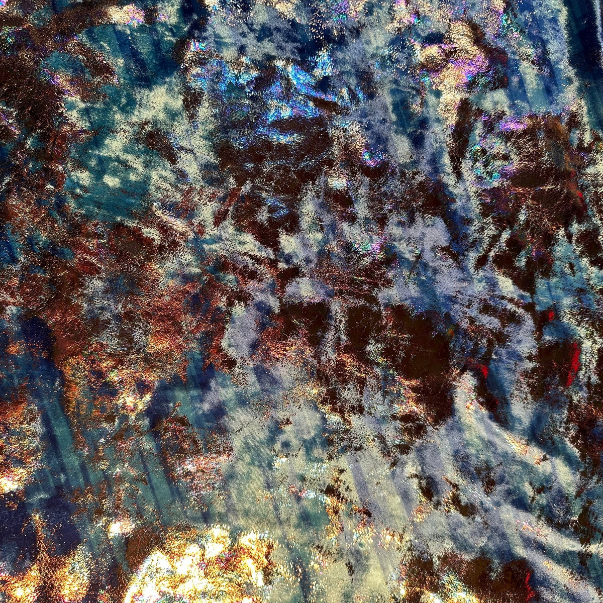 4-Way Oil Slick Velvet Flex Polyester Spandex Fabric | Spandex Palace