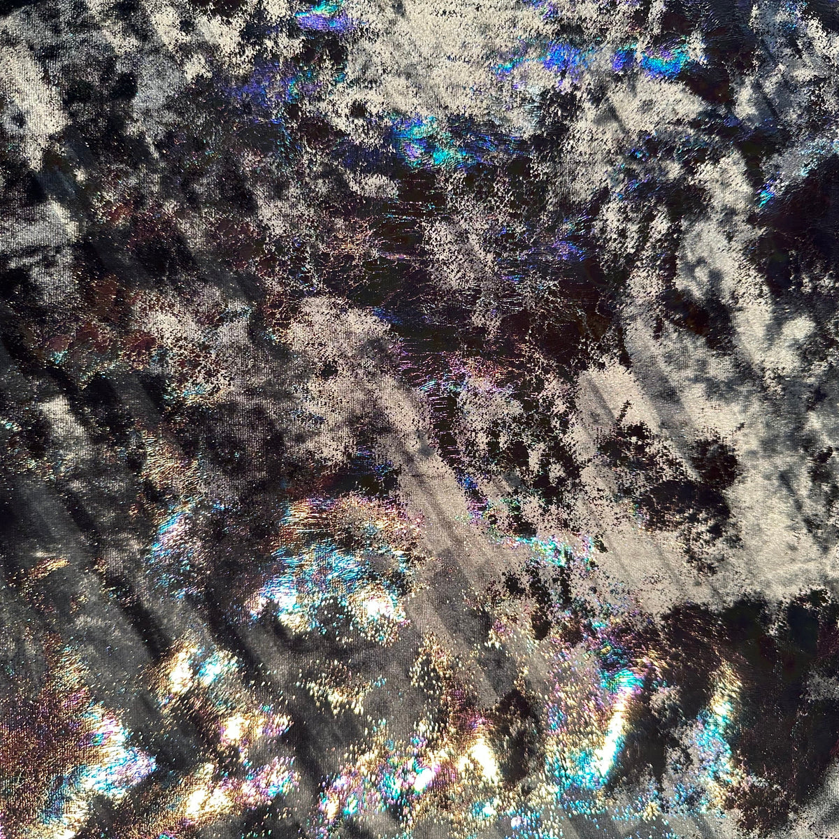 4-Way Oil Slick Velvet Flex Polyester Spandex Fabric | Spandex Palace