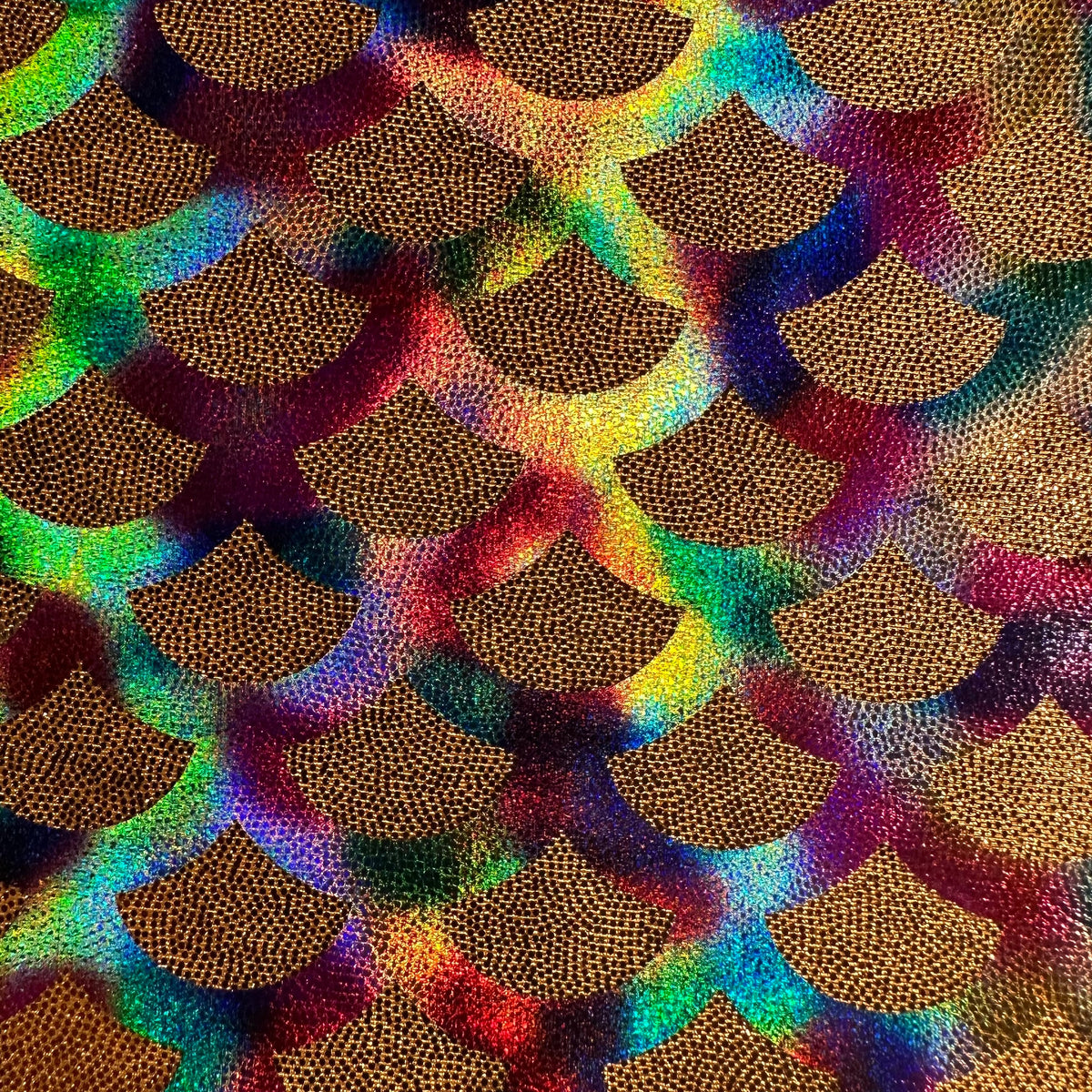 Mermaid Radiant Rainbow Foil Print 4-Way Nylon Stretch Fabric | Spandex Palace