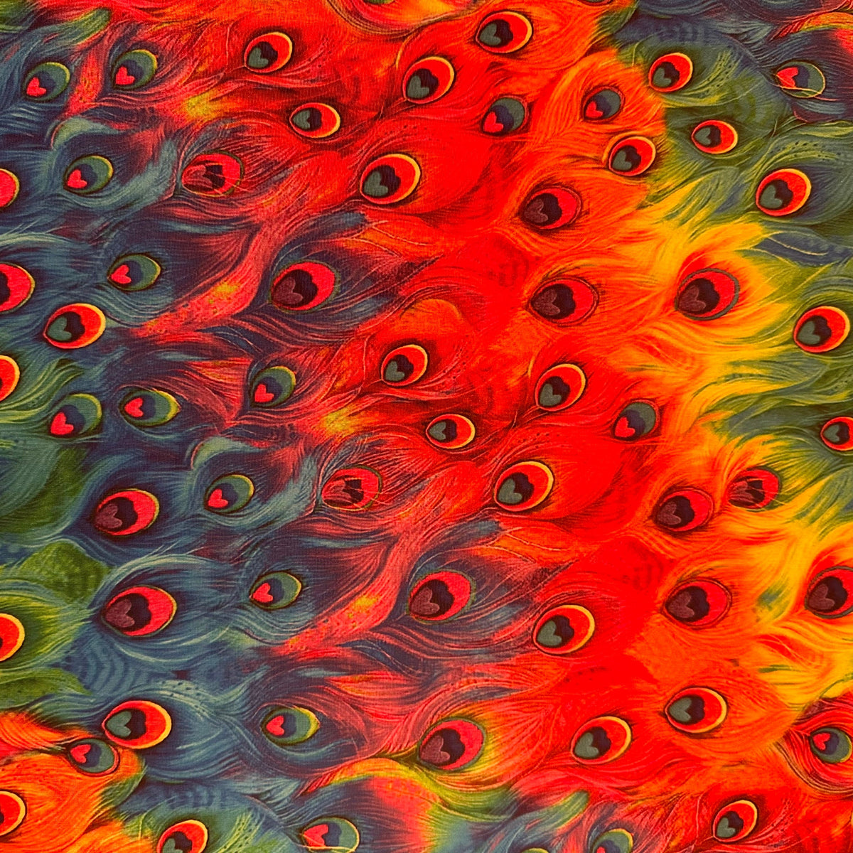 Majestic Peacock Print 4-Way Poly Spandex Fabric | Spandex Palace