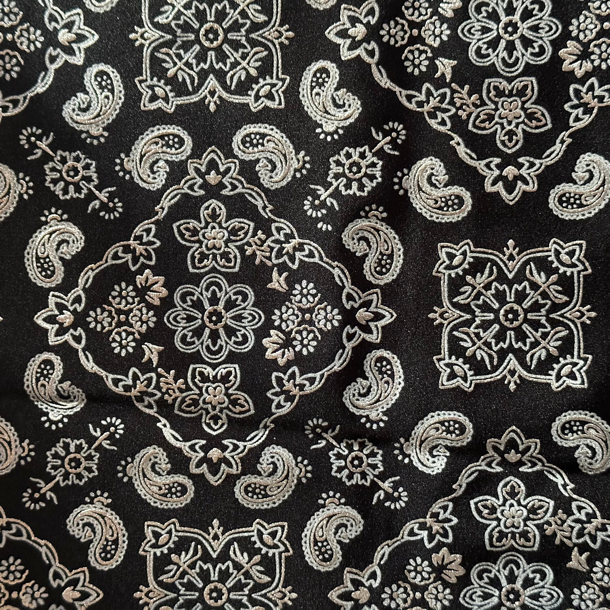 Stretch Nylon Spandex Fabric with Bandana Design and Foil | Spandex Palace