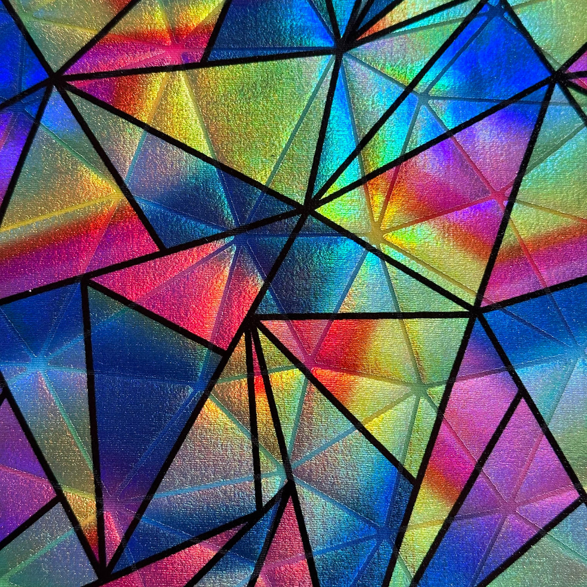 Triangle 4-Way Multi Radiant Foil Poly Stretch Fabric | Spandex Palace