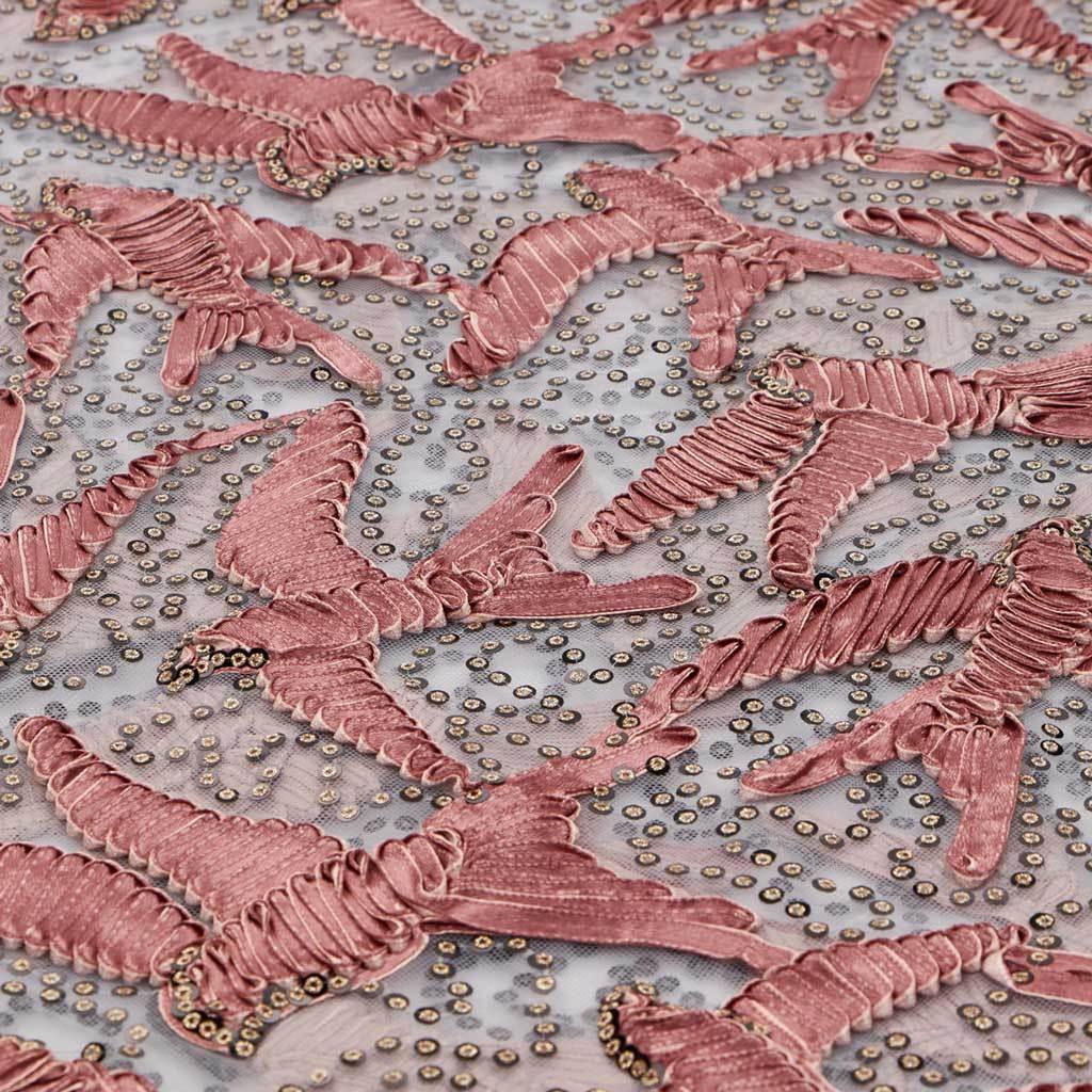 In Flight Embroidered Mesh Fabric | Blue Moon Fabrics