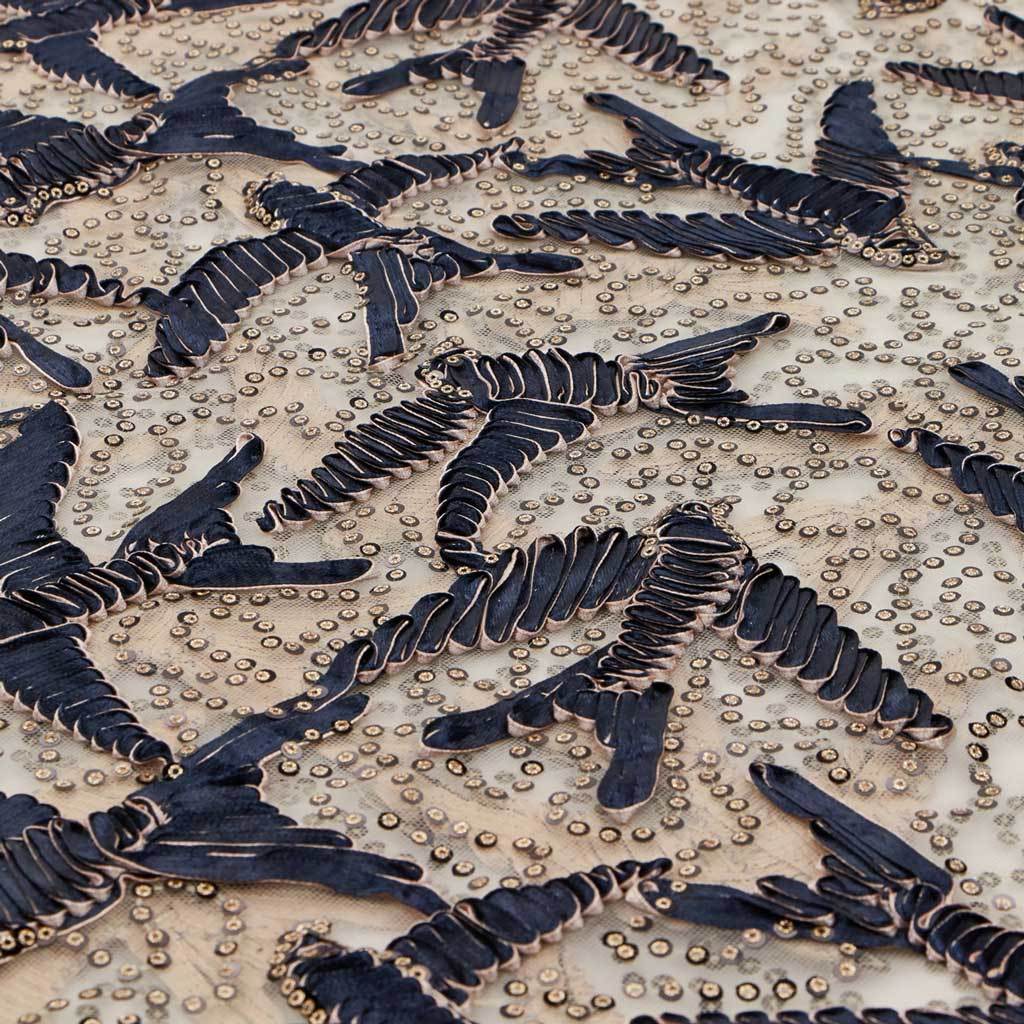 In Flight Embroidered Mesh Fabric | Blue Moon Fabrics
