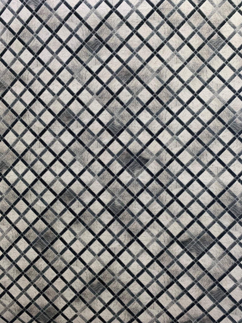 Vegan Diamond Patchwork Gray Black Faux Hide/Cowhide Area Rug/Carpet