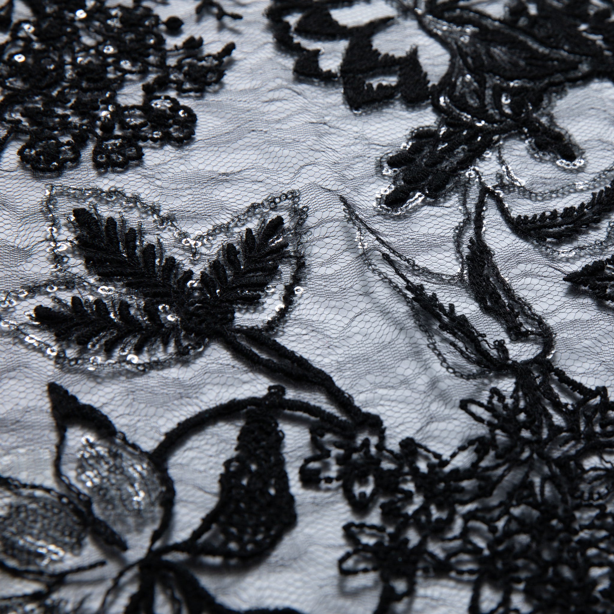 Tulle Lace Fabric Embroidered W/Sequins and Incredible Ornate Design 50" Wide | Exquisite Fabric