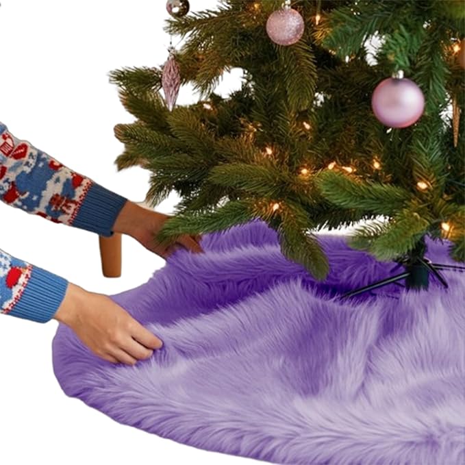 Premium Faux Fur Christmas Tree Skirt - 30" | Holiday Decorations