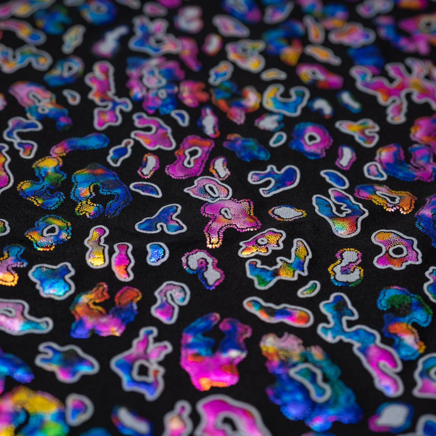 Leo Party Foil Printed Spandex Fabric | Blue Moon Fabrics