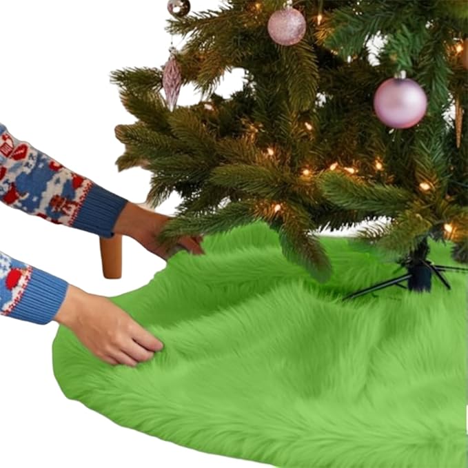 Premium Faux Fur Christmas Tree Skirt – 36 Inch Holiday Decor
