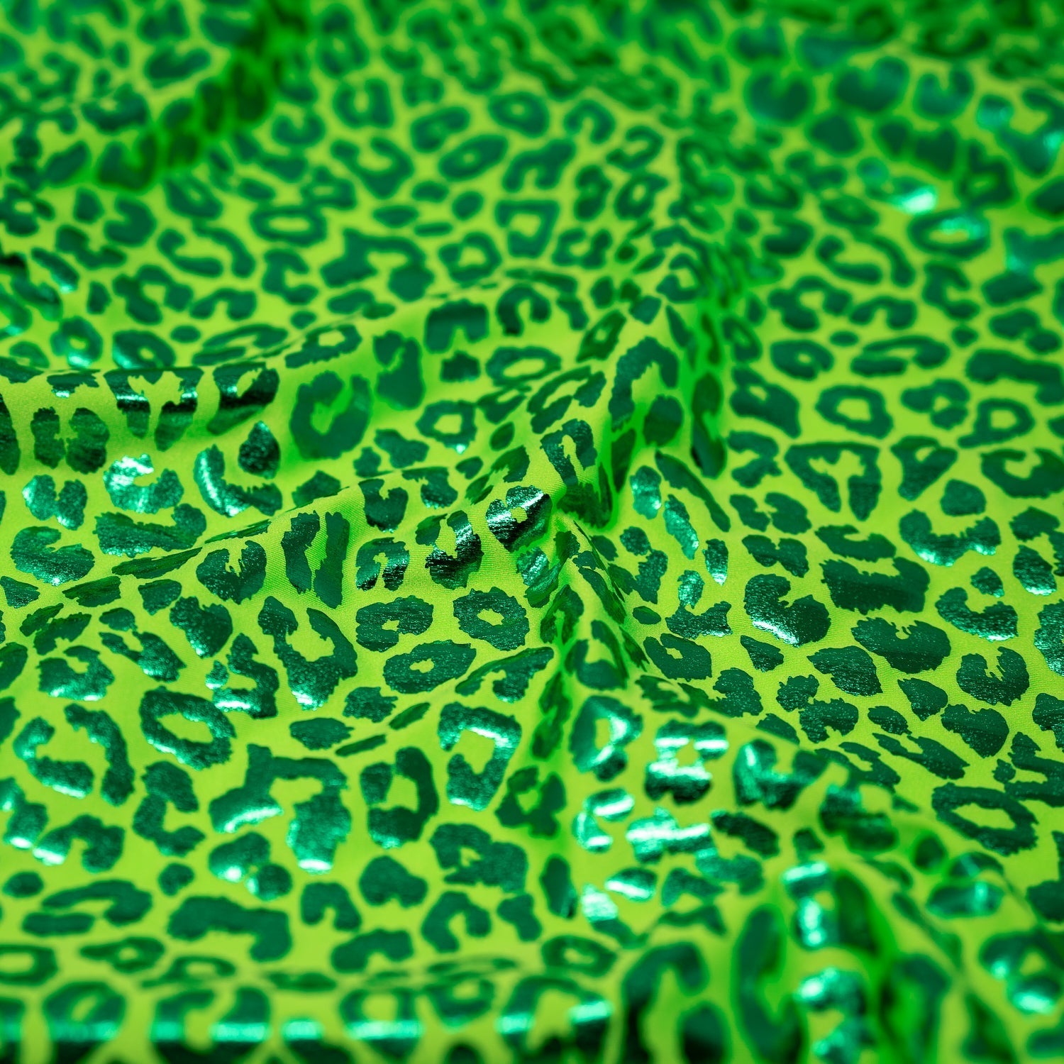 Loud Leo Foil Printed Spandex Fabric | Blue Moon Fabrics