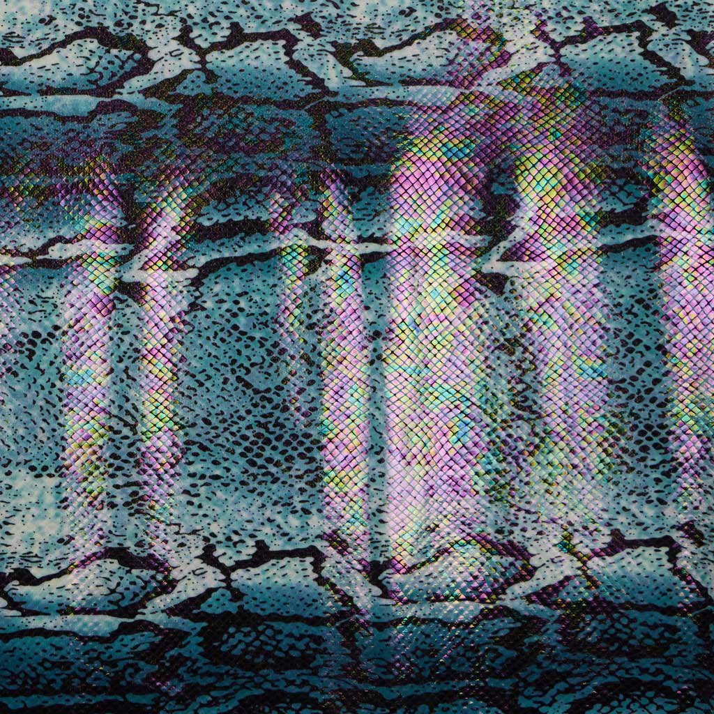 Mamba Foil Printed Spandex Fabrics | Blue Moon Fabrics