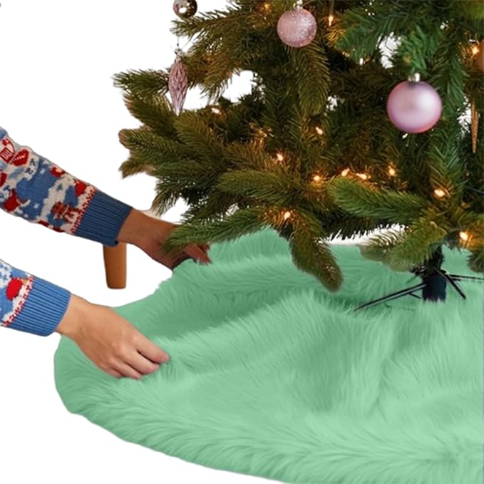 Premium Faux Fur Christmas Tree Skirt - 30" | Holiday Decorations