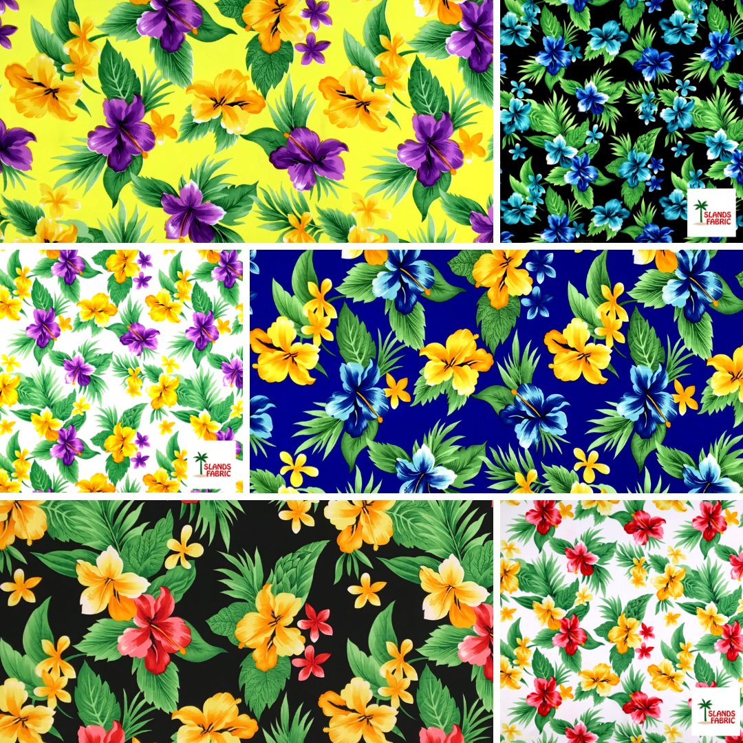 Dual Color Tropical Clusters Peachskin Fabric | Islands Fabric