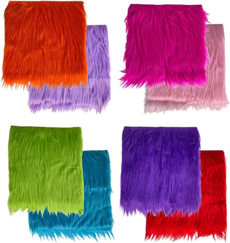 Faux Fur Fabric Squares For DIY Crafts 4X4 Inch | Multi packs
