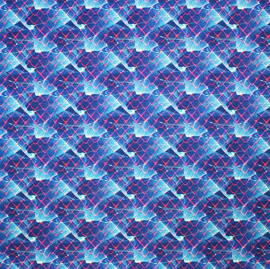 Net on Waves Printed Spandex | Blue Moon Fabrics