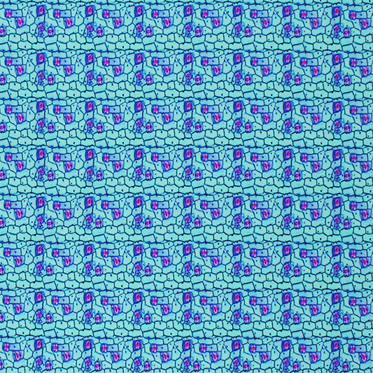 Aquatic Abstract Cells Printed Spandex | Blue Moon Fabrics