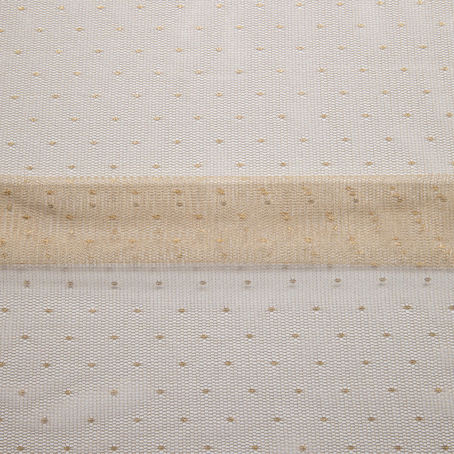 NYLON MX TULLE WITH DOT 58/60" Gold Dotted Fabric - Exquisite Fabrics