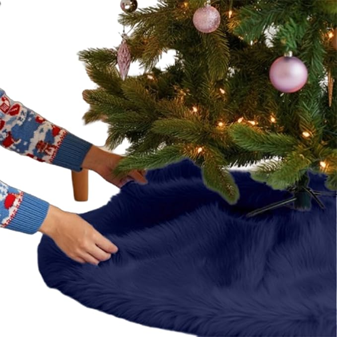 Premium Faux Fur Christmas Tree Skirt - 60 Inch | Luxurious Decoration