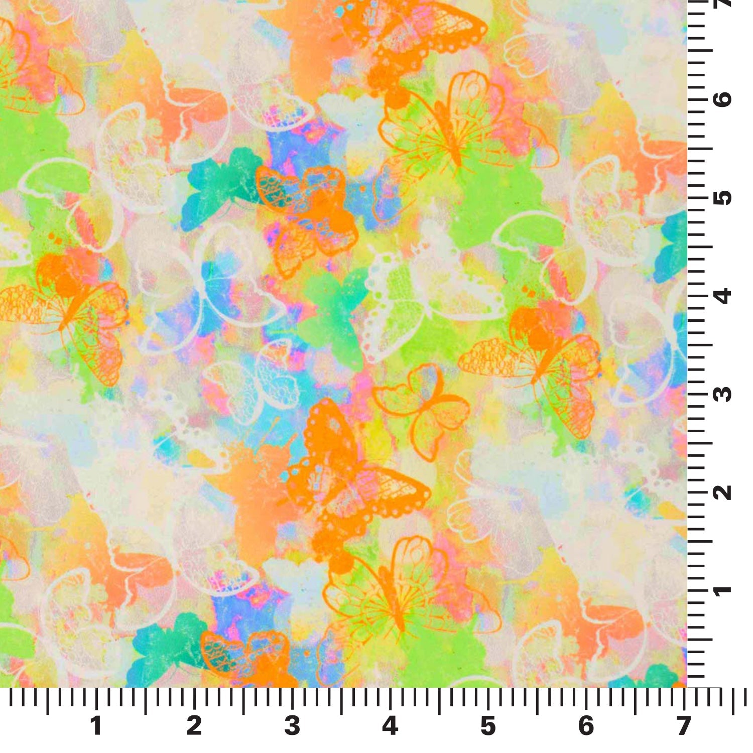 Neon Butterflies Printed Spandex Fabric | Blue Moon Fabrics