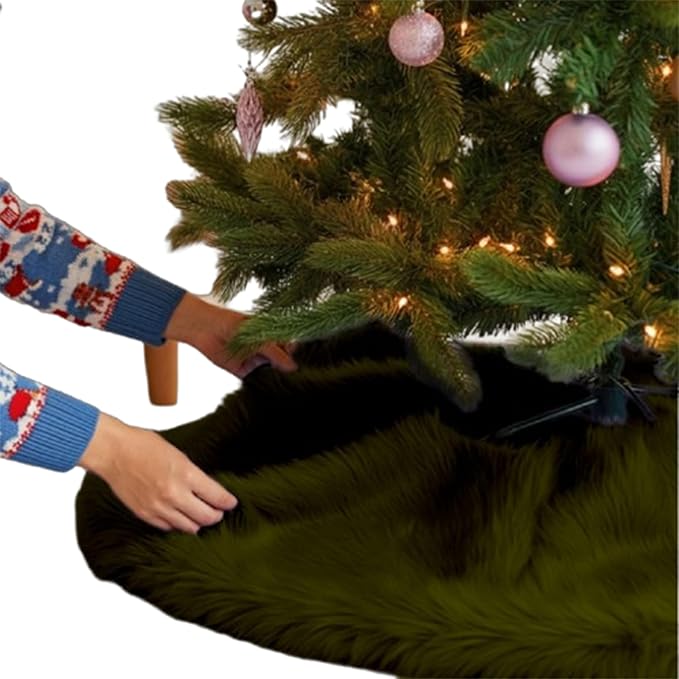 Premium Faux Fur Christmas Tree Skirt - 60 Inch | Luxurious Decoration