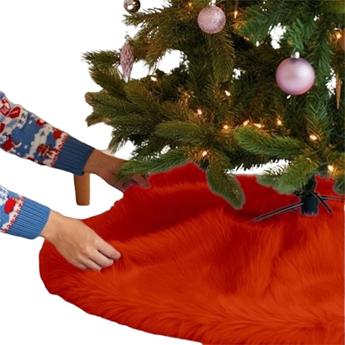 Premium Faux Fur Christmas Tree Skirt - 30" | Holiday Decorations