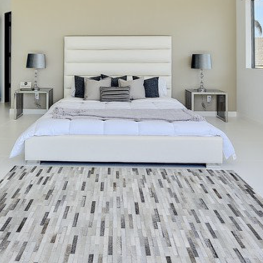 Natural Leather Patchwork Modern Brick Cowhide Area Rug/ Carpet