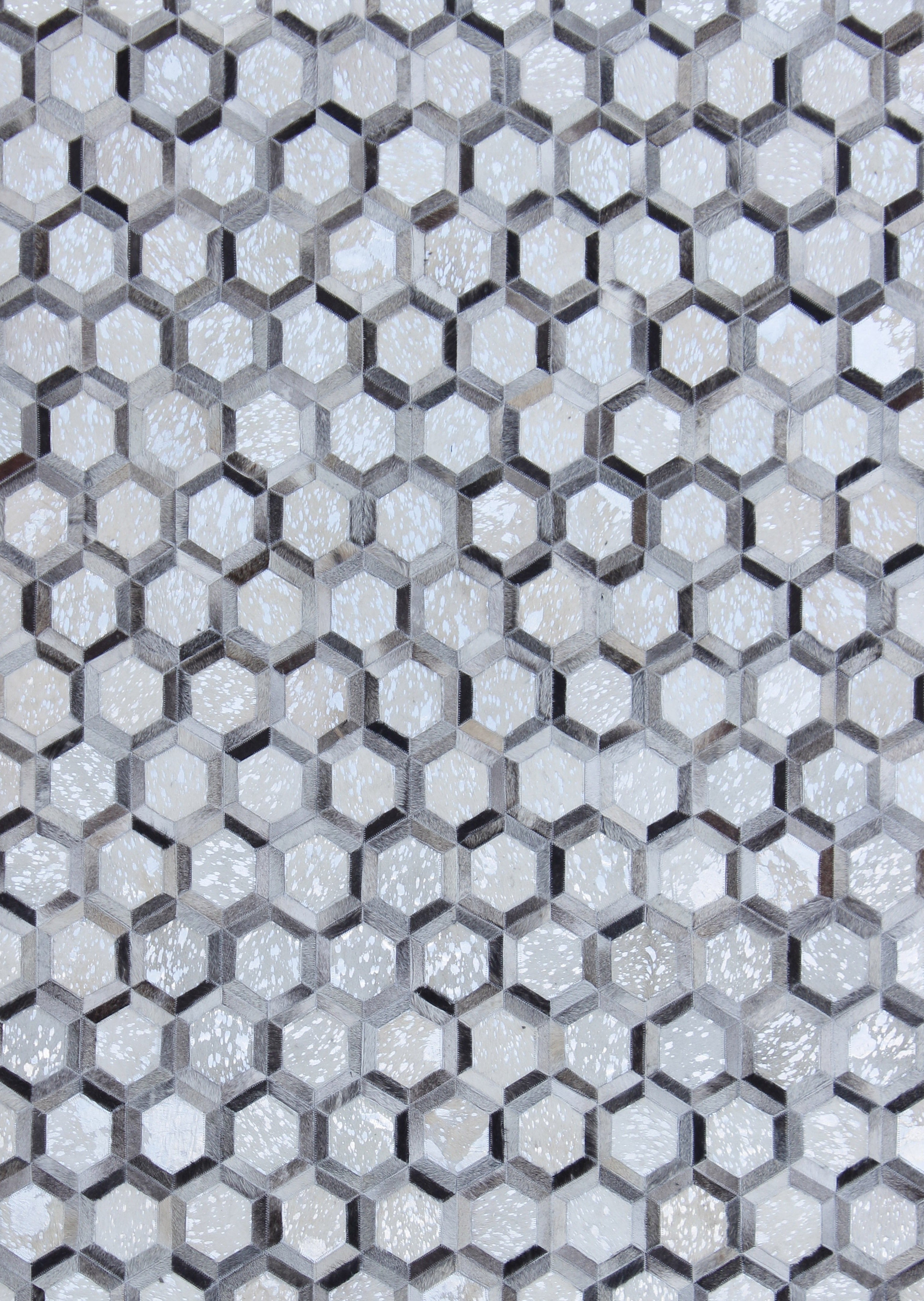 Natural Leather Metallic Patchwork Cowhide Area Rug