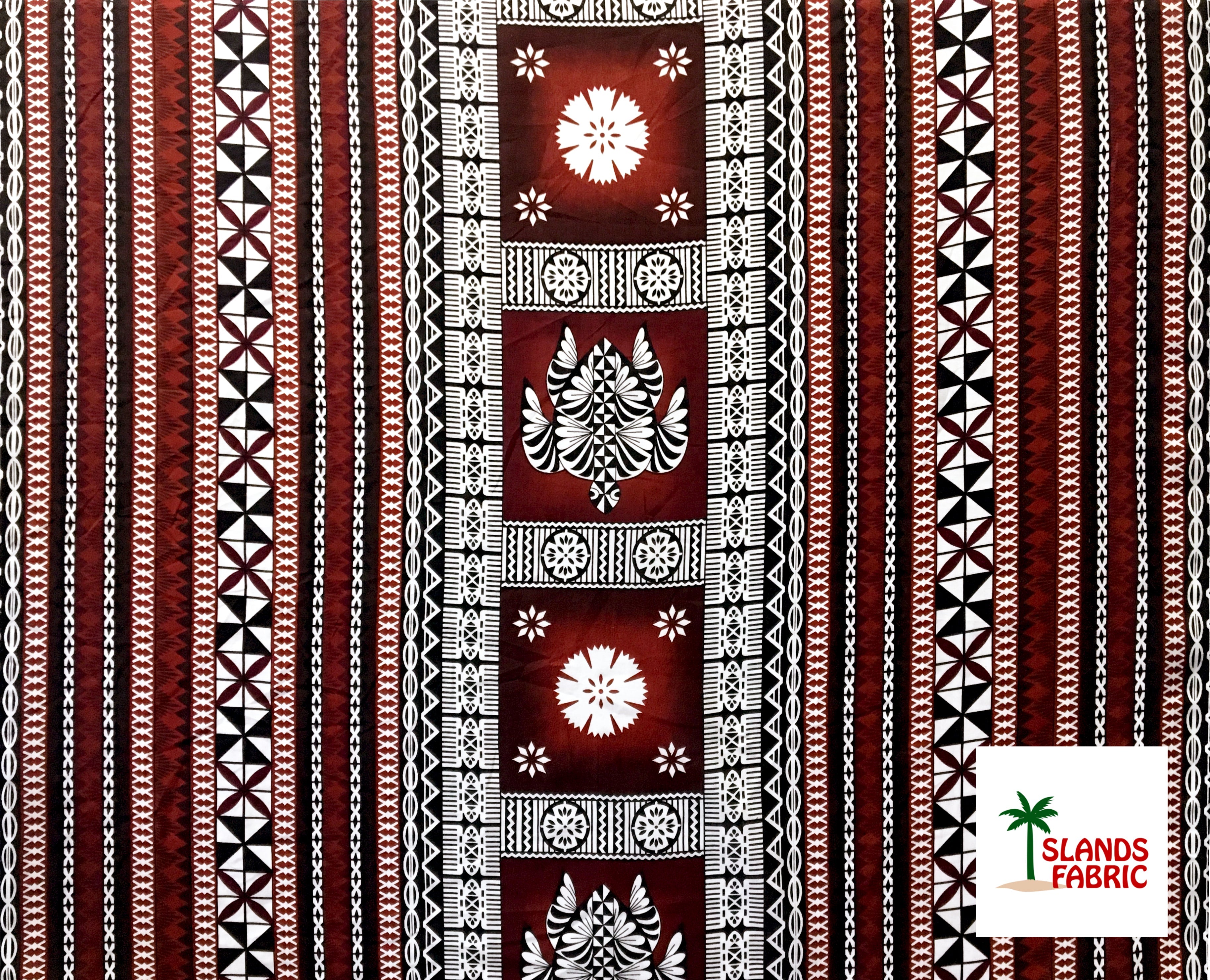 Fiji Turtle Border Poly Linen Fabric | Islands Fabric