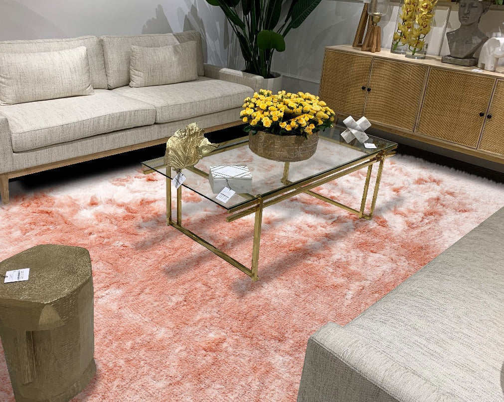 Brisa Shag Solid & Two Tone Powder Pink