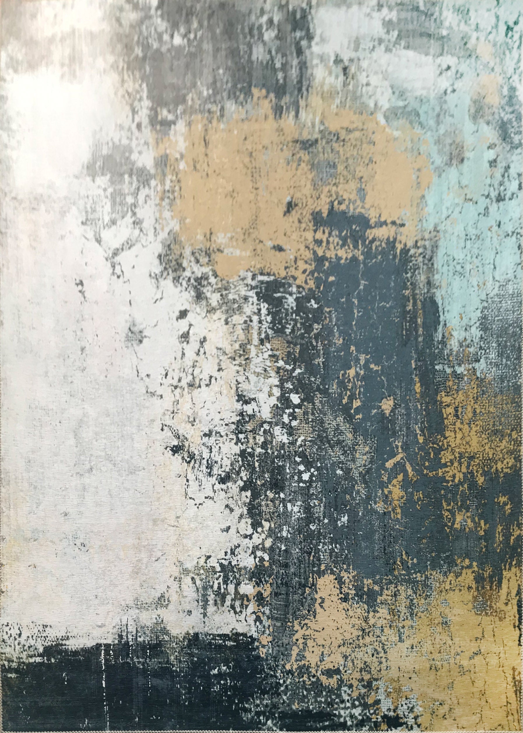 Dark Beige Tones Vintage Print Design Area Rug/ Carpet