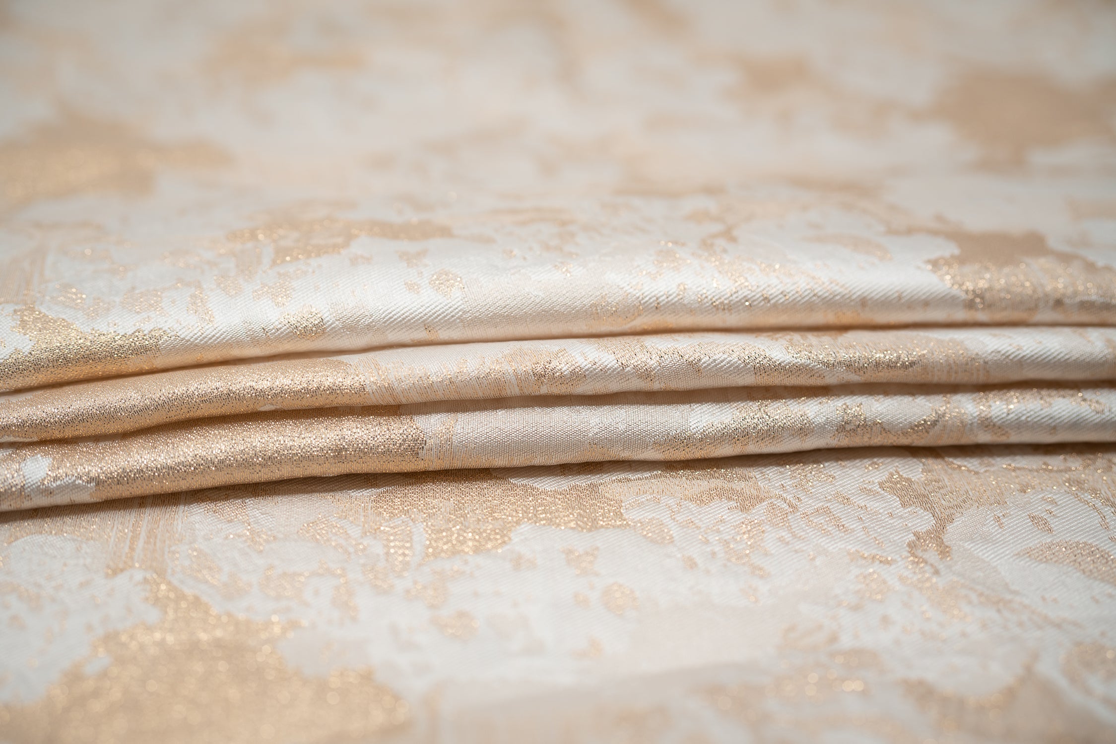 Peachy Clouds Metallic Brocade Fabric | Blue Moon Fabrics