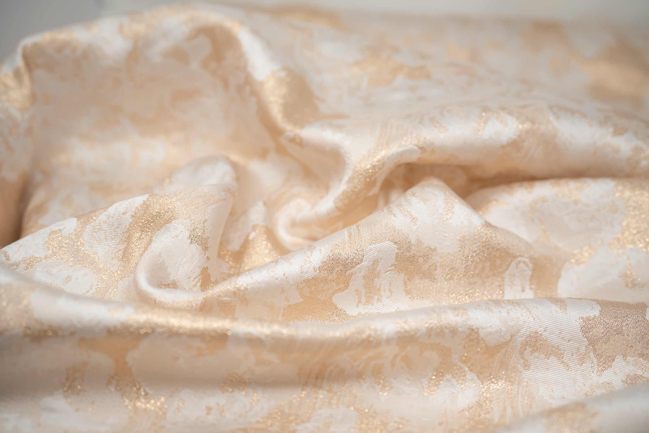 Peachy Clouds Metallic Brocade Fabric | Blue Moon Fabrics