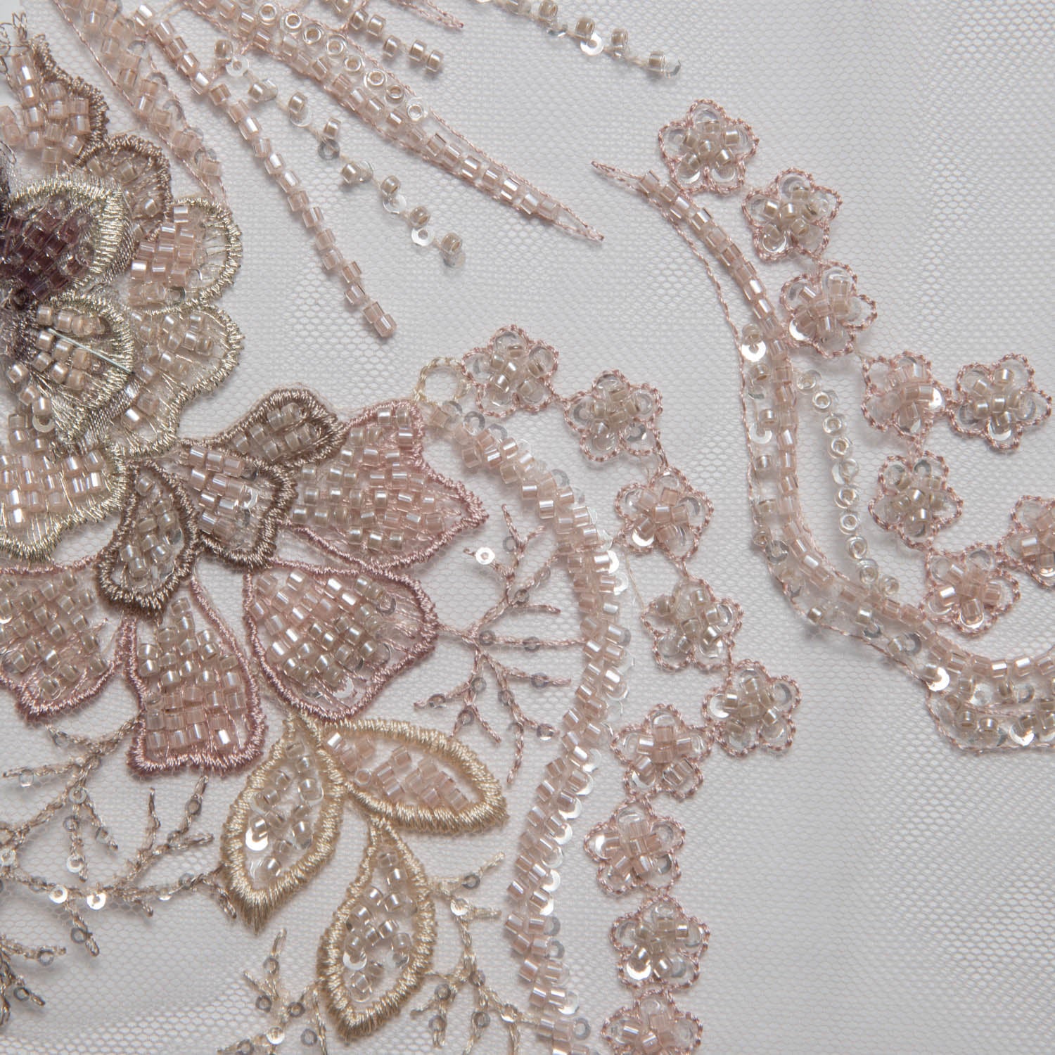 Tulle Lace Fabric Embroidered with Incredible Floral Design 52" Wide | Exquisite Fabric