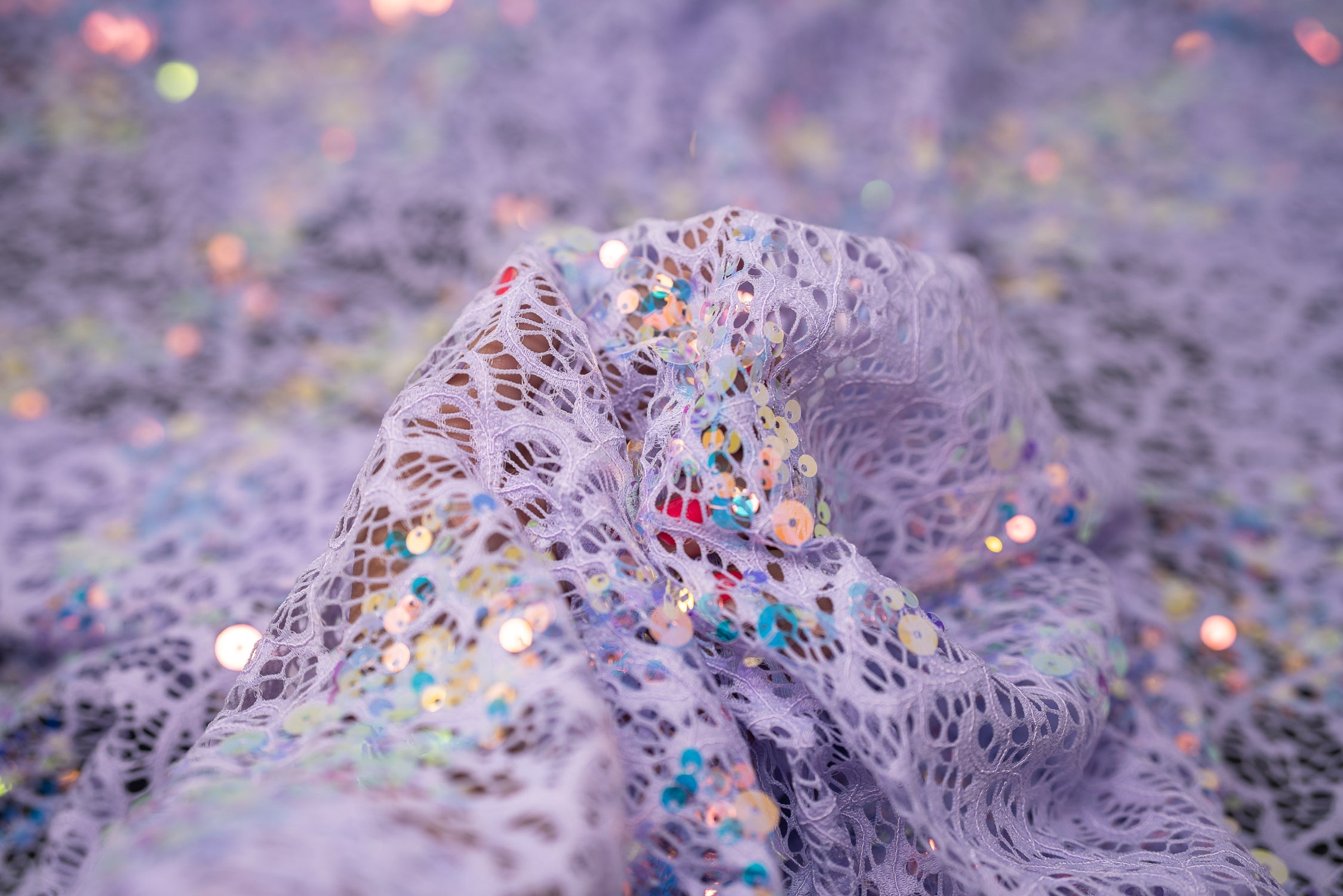 Precious Stretch Lace Sequin Fabric | Blue Moon Fabrics