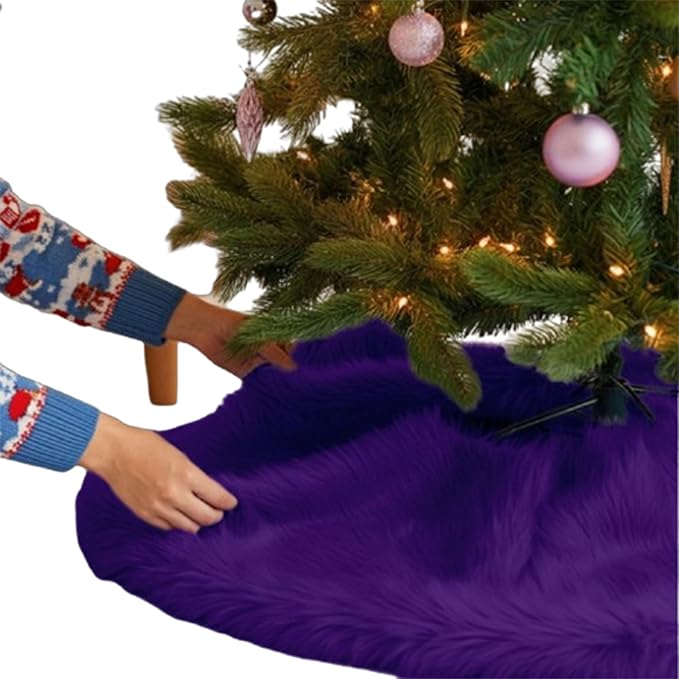 Premium Faux Fur Christmas Tree Skirt - 30" | Holiday Decorations