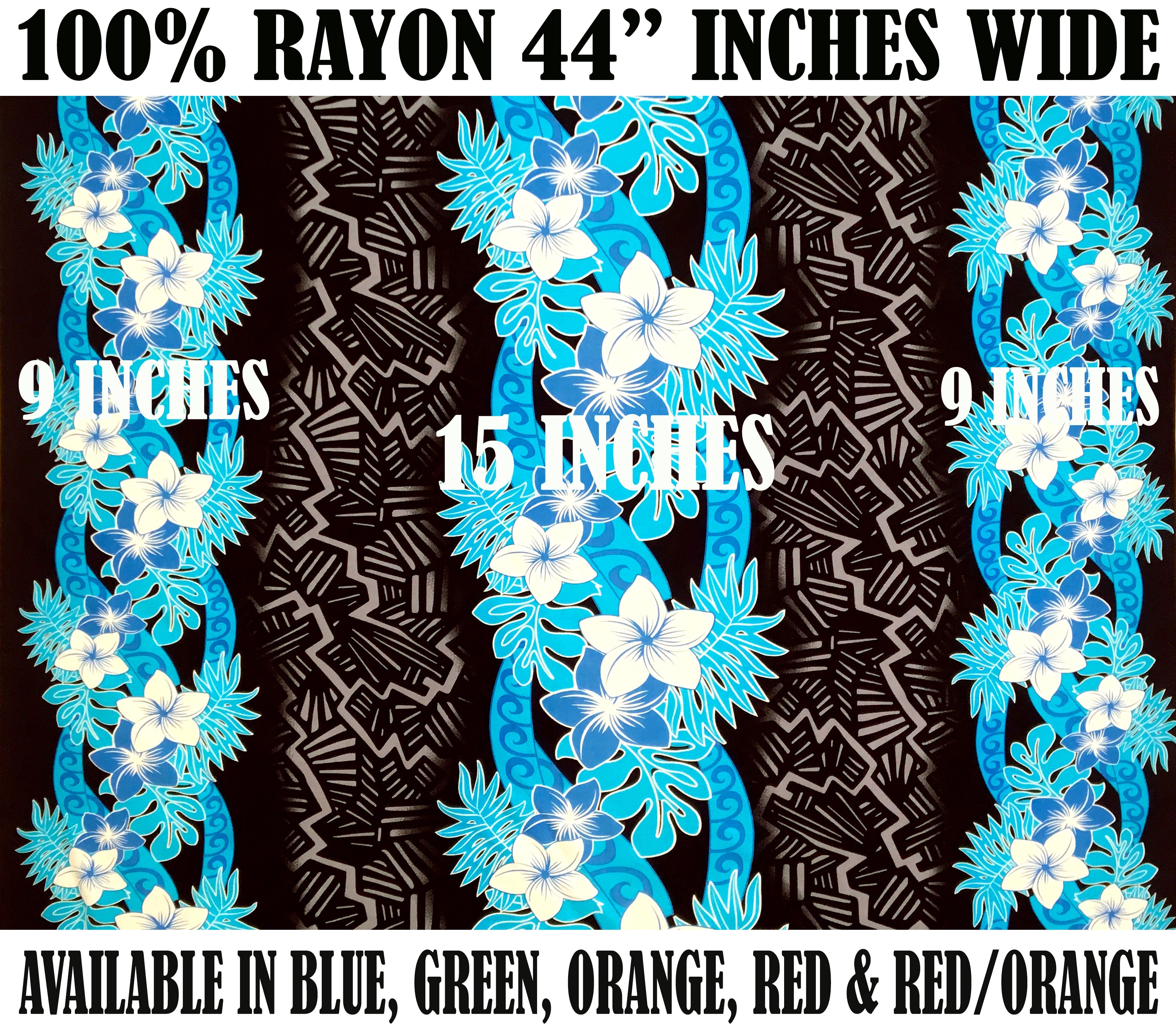 Triple Tropical Border Rayon Fabric | Islands Fabric