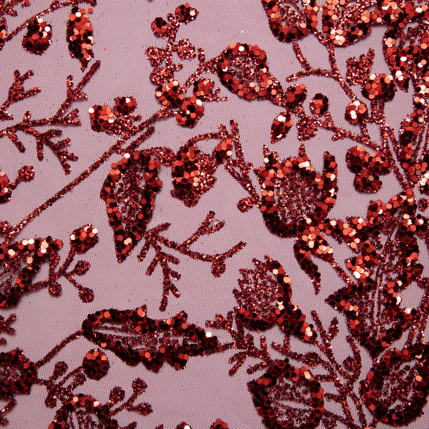 Tulle Lace Fabric with Glitter and Floral Pattern 58" Wide | Exquisite Fabric