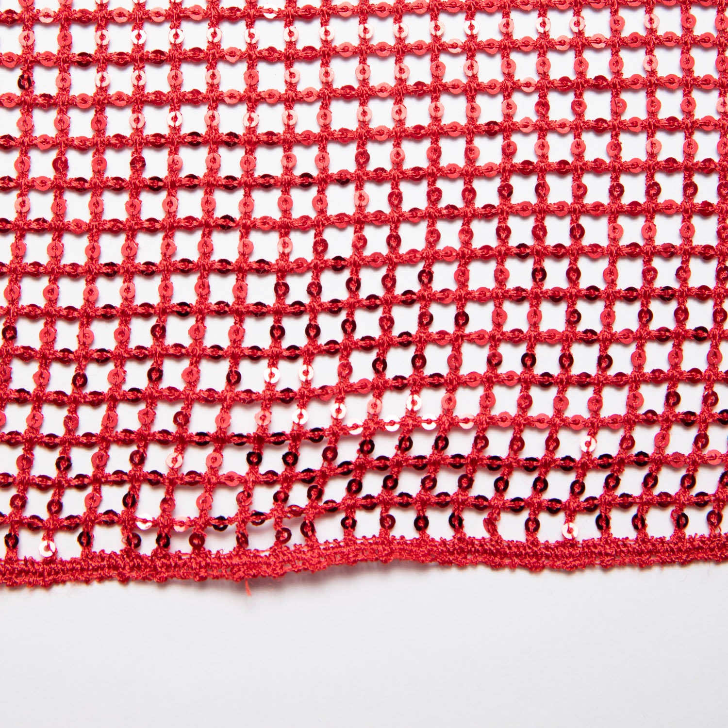 RED OPEN LACE FABRIC WITH SEQUINS 52" WIDE | Exquisite Fabric