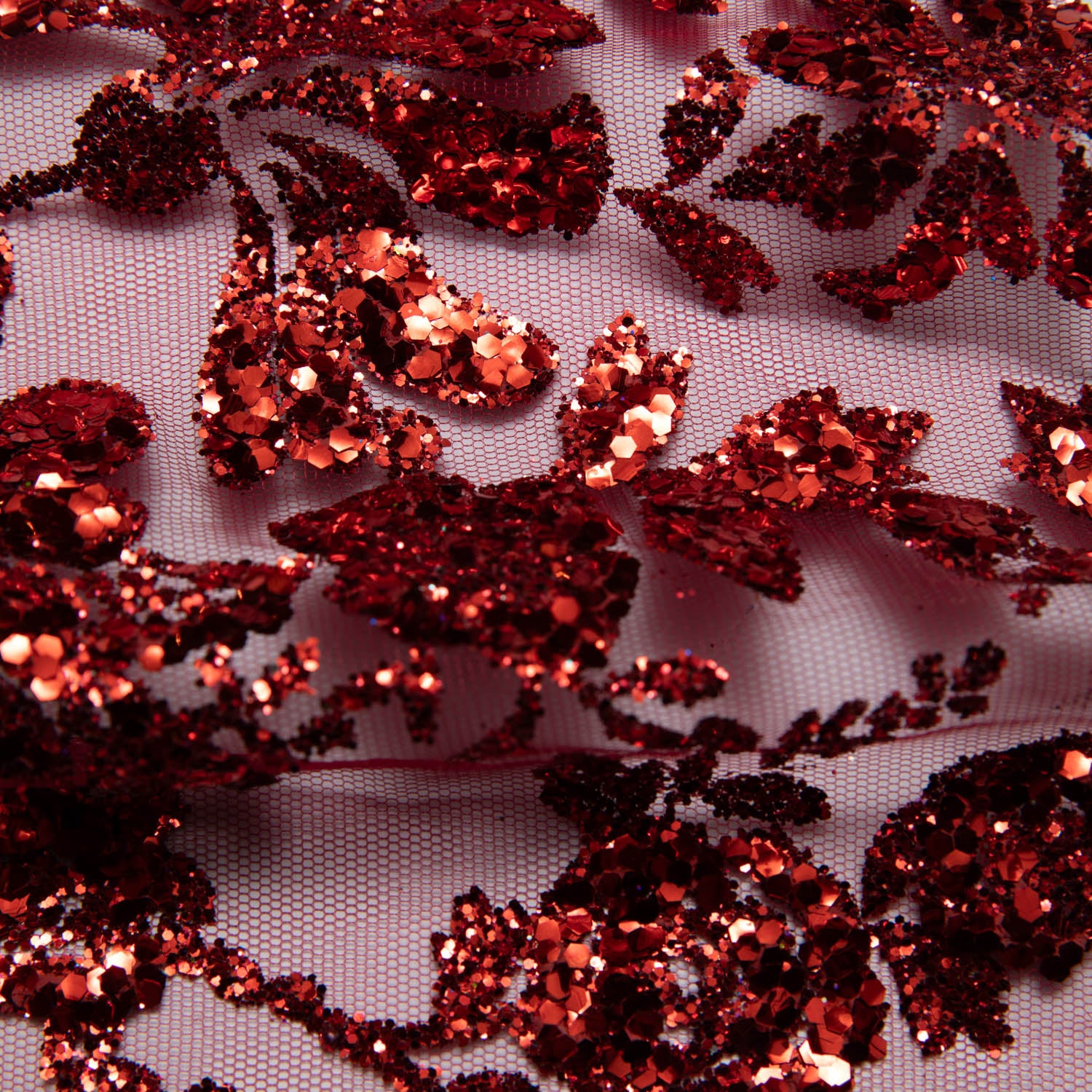 Tulle Lace Fabric with Glitter and Floral Design 58" Wide | Exquisite Fabric