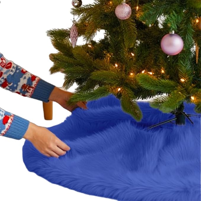 Premium Faux Fur Christmas Tree Skirt - 30" | Holiday Decorations