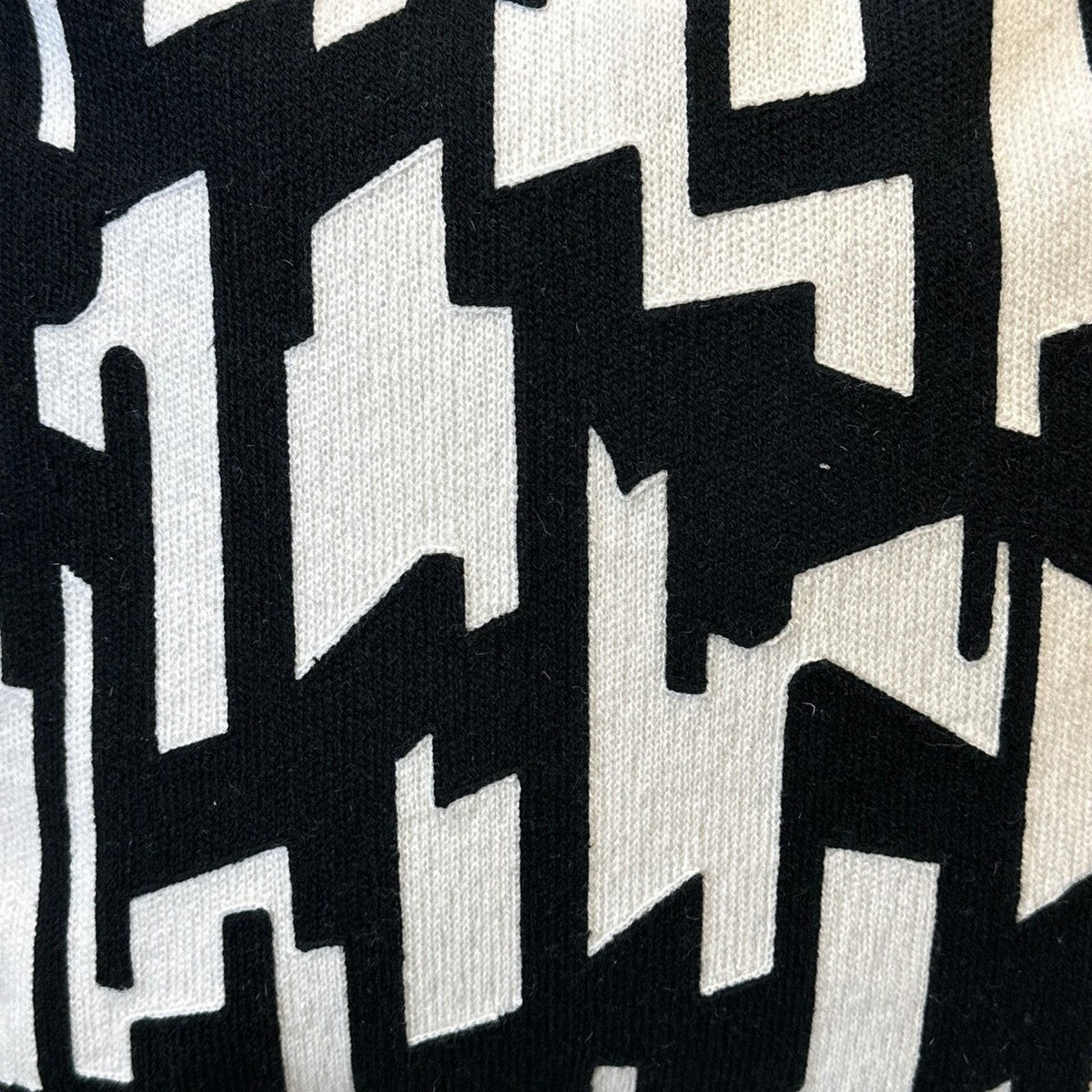 Black Velvet Pillow Featuring Beige Abstract Geometric Embroidery - SEV007.