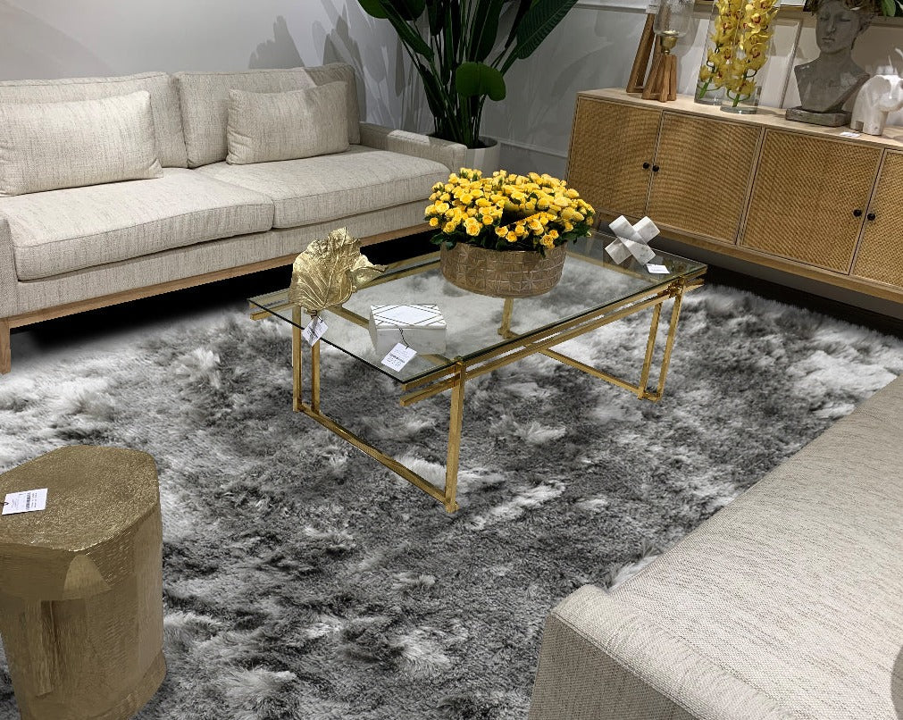 Brisa Shag Solid & Two Tone Smoke Silver