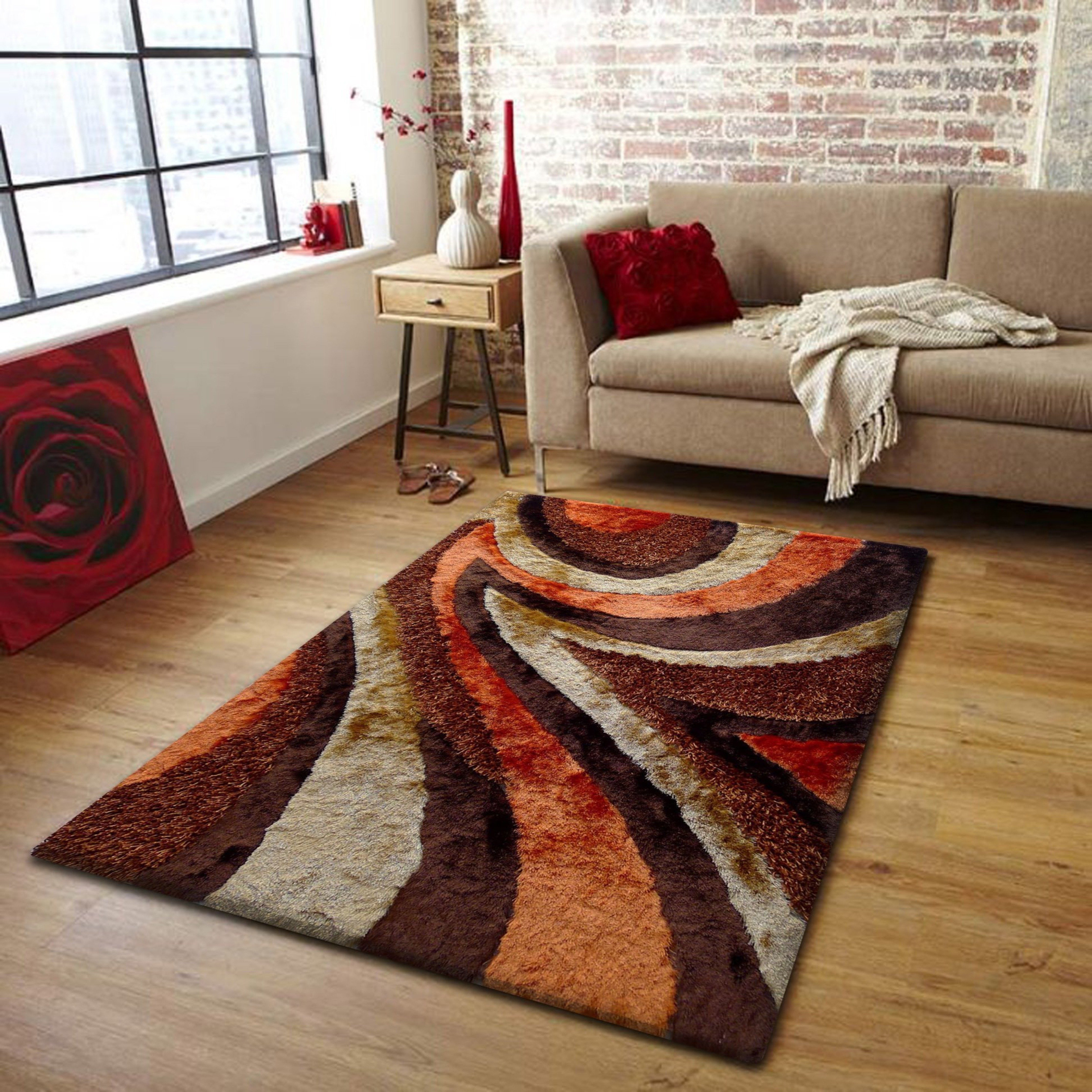 Geometric Shag Thick Design Area Rug