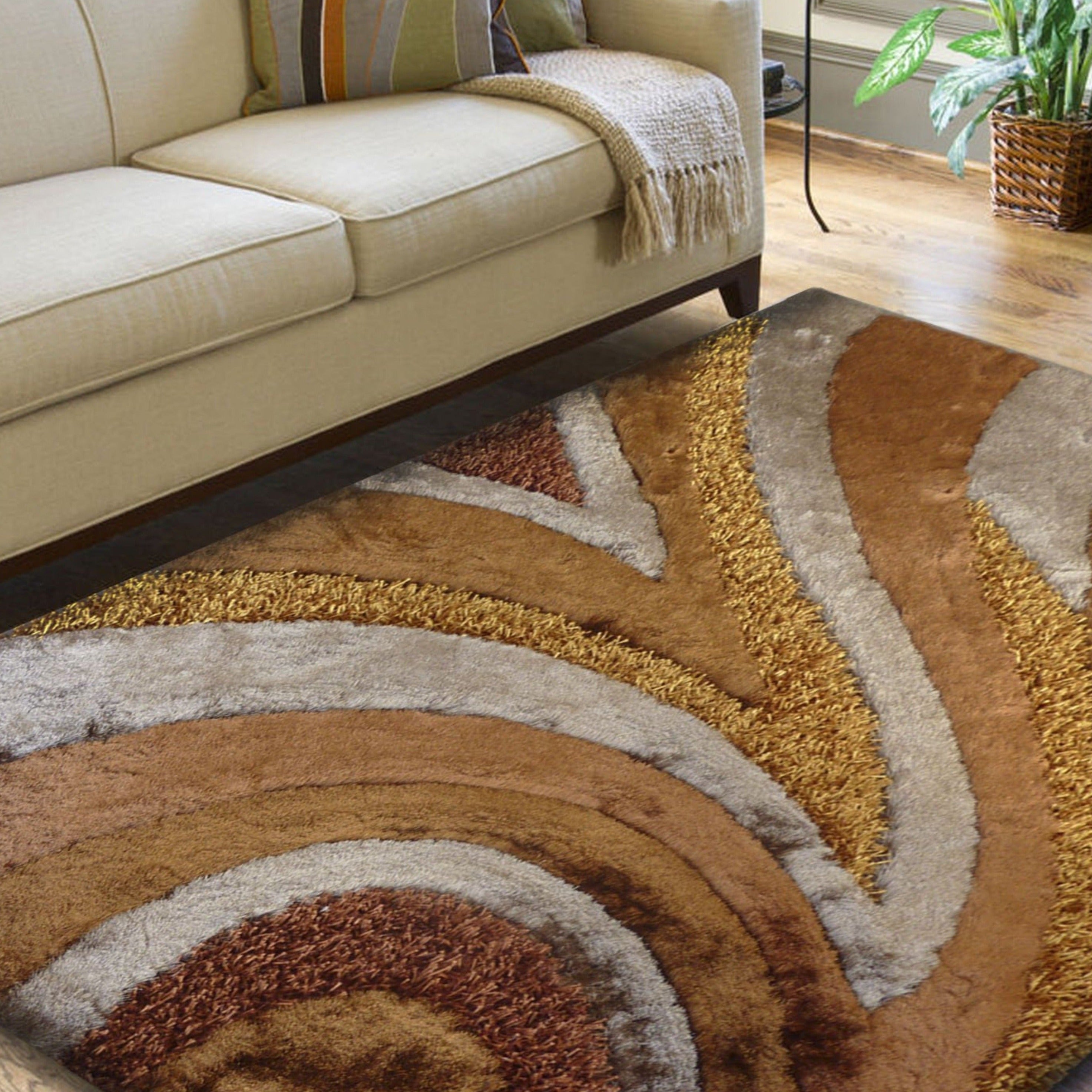 Geometric Shag Thick Design Area Rug