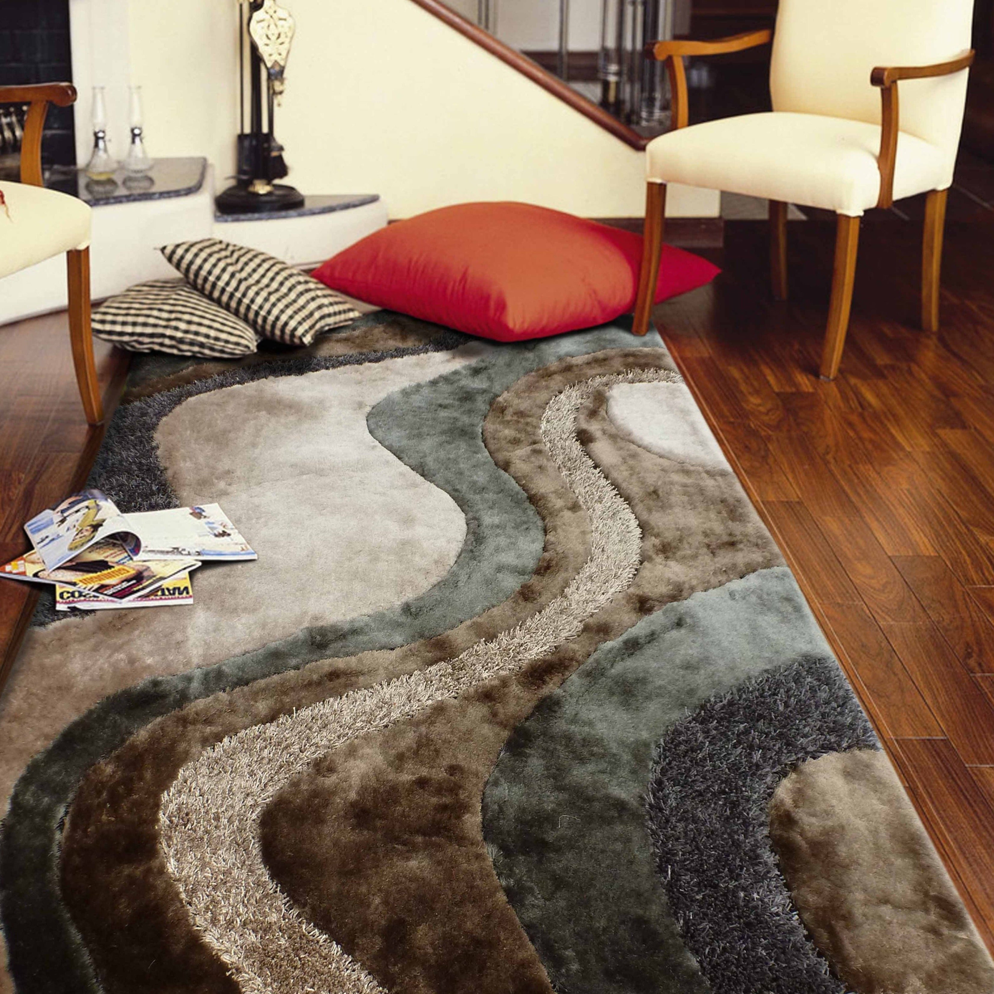 Luxury Shag Viscose Shiny Design Plush Area Rug/ Carpet - S.V.D DESIGN 29.