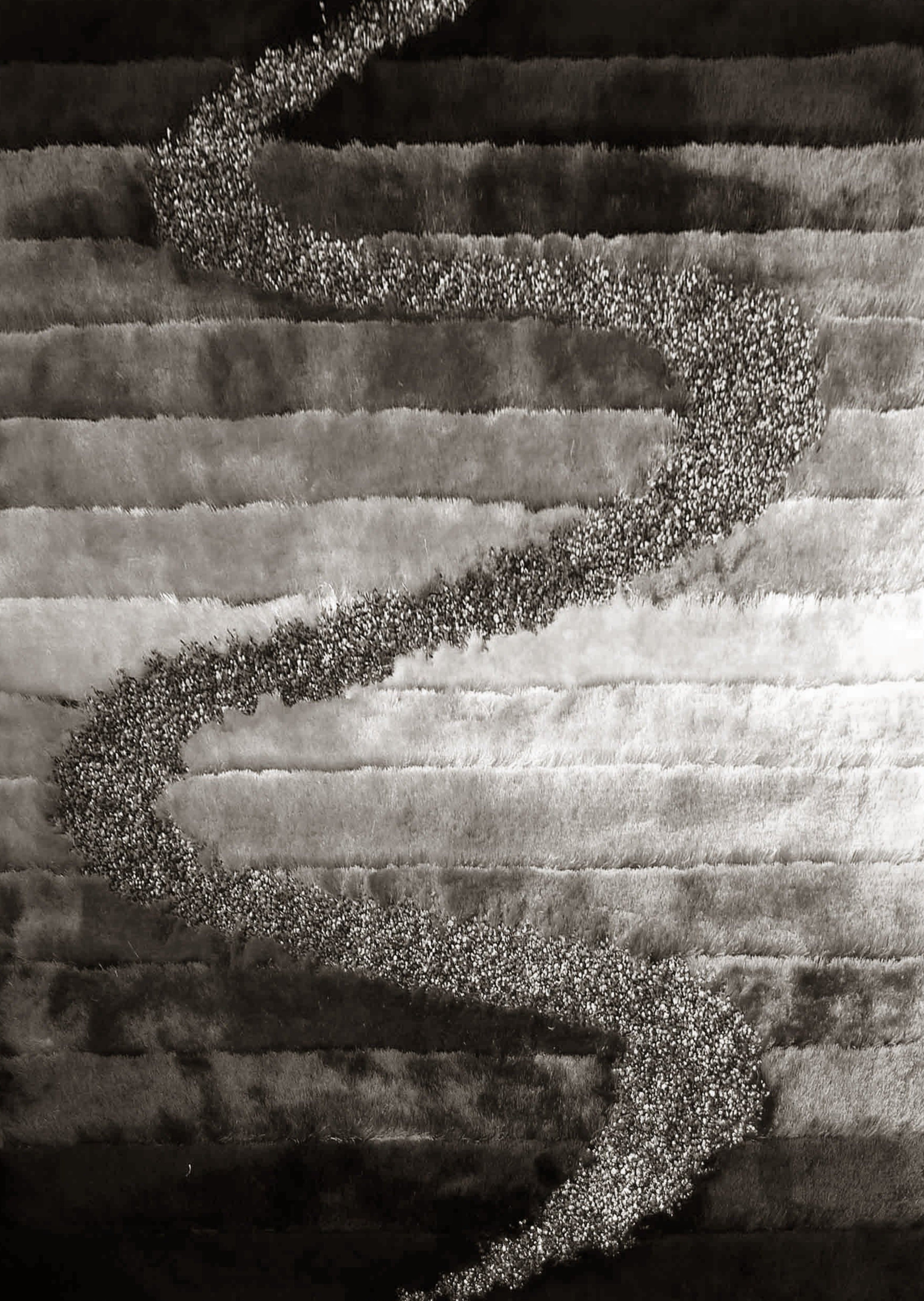 Soft Plush Fluffy Multi-textural Design Silver Gray Black Shag Area Rug/Carpet