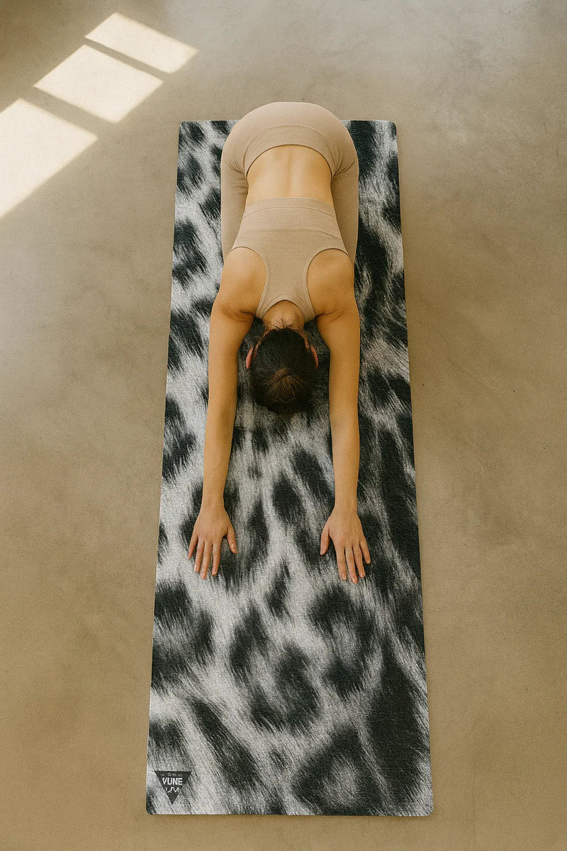 Snow Leopard Print Sustainable Yoga Mat – Ultra Grip + Eco PER | Yune