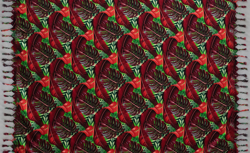 Split Leaf Banana Leaf Sarong with Fringes | Islands Fabric