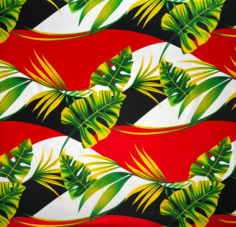 Split Leaf & Palm Cotton Poplin Fabric | Islands Fabric